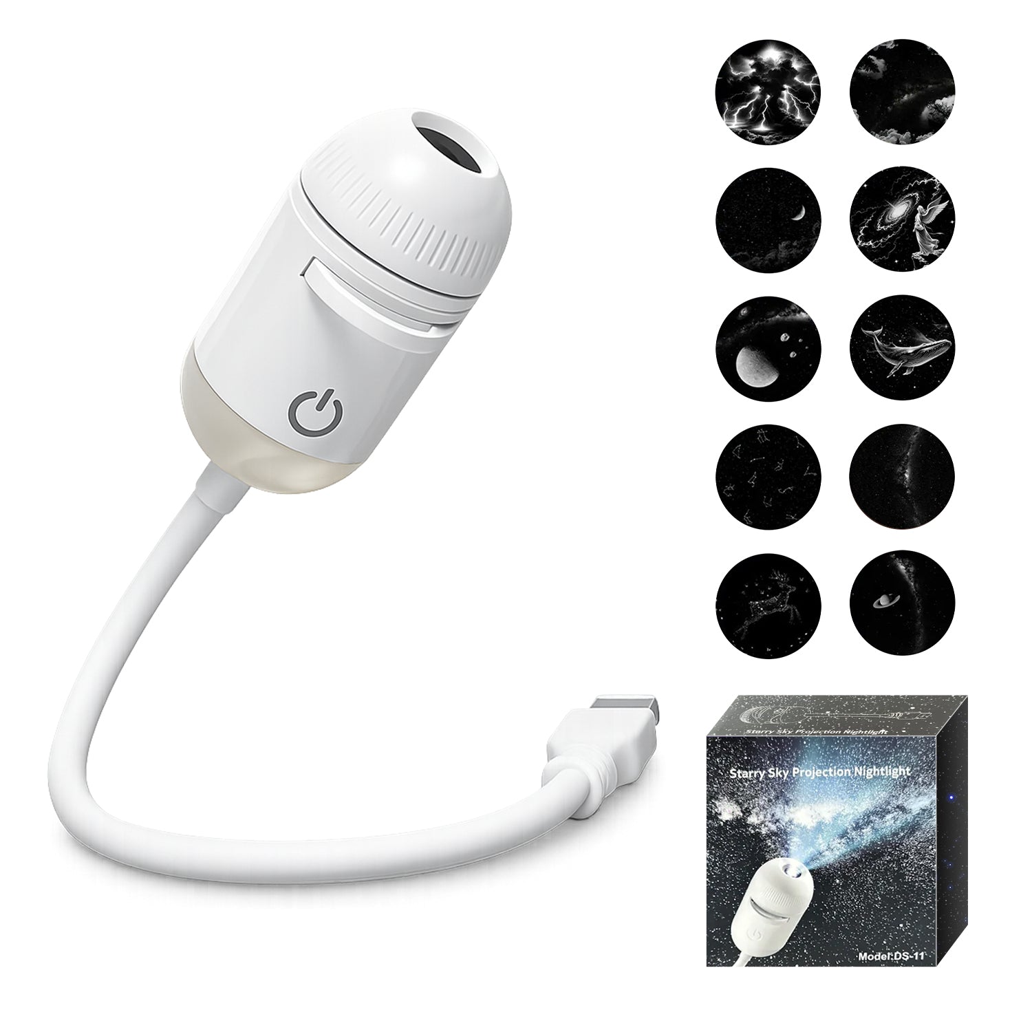 USB Galaxy Star Projector – Portable Starry Sky Night Light for Bedroom, Car &amp; Gifts