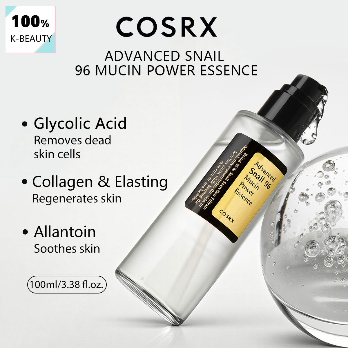 COSRX Advanced Snail 96 Mucin Power Essence – Repairing Serum 100ml
